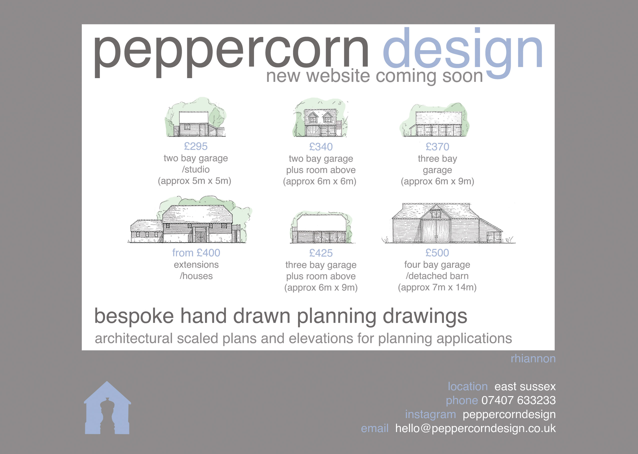 Peppercorn Design - Bespoke Hand drawn planning drawings